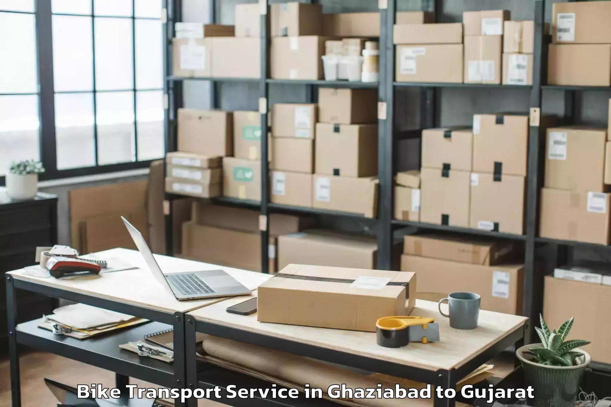 Professional Ghaziabad to Umarpada Bike Transport